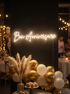 PANNEAU LED LUMINEUX BON ANNIVERSAIRE BLANC - Photo 1