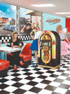 TOILE BACKDROP AVEC SUPPORT AMERICAN DINER 2X2M - Photo 1