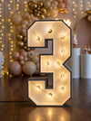 CHIFFRE LUMINEUX BOIS COULEUR BLANC 3 - Photo 1