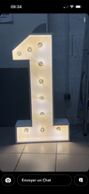 CHIFFRE LUMINEUX BOIS COULEUR BLANC 1 - Photo 2