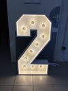 CHIFFRE LUMINEUX BOIS COULEUR BLANC 2 - Photo 2