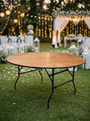 TABLE PLIANTE BOIS RONDE DIAMÈTRE 200 CM. POUR 12 À 14 PERSONNES. - Photo 1