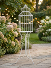 LANTERNE CAGE OISEAU BLANC SUR PIED GM - Photo 1