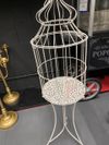 LANTERNE CAGE OISEAU BLANC SUR PIED MM - Photo 2