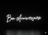 PANNEAU LED LUMINEUX BON ANNIVERSAIRE BLANC - Photo 2