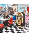TOILE BACKDROP AVEC SUPPORT AMERICAN DINER 2X2M - Photo 2