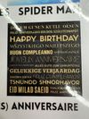 TOILE BACKDROP AVEC SUPPORT ANNIVERSAIRE MULTILANGUE 2X2M NOIR-OR - Photo 2