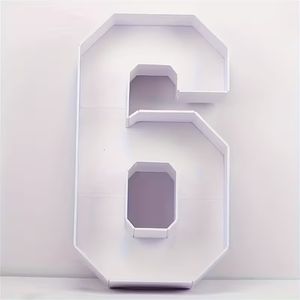 CHIFFRE BOIS 6 COULEUR BLANC