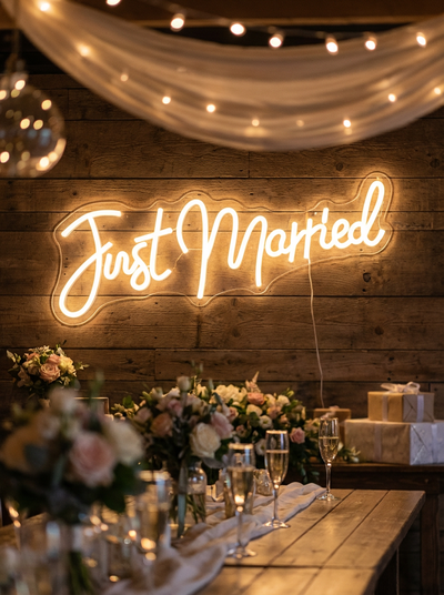 Location PANNEAU LED LUMINEUX JUST MARRIED