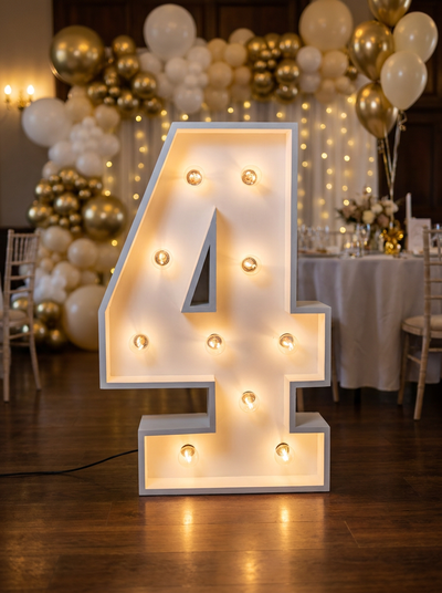 CHIFFRE LUMINEUX BOIS COULEUR BLANC 4