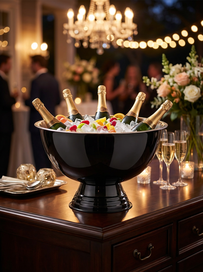 Location SEAU A CHAMPAGNE NOIR BRILLANT