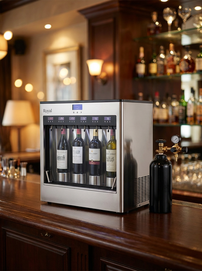 Location DISTRIBUTEUR DE VIN AU VERRE 6 BOUTEILLES INOX ELECTRIQUE