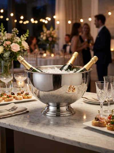 SEAU A CHAMPAGNE ARGENT POUR 2 BOUTEILLES