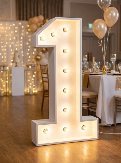 CHIFFRE LUMINEUX BOIS COULEUR BLANCHE 1