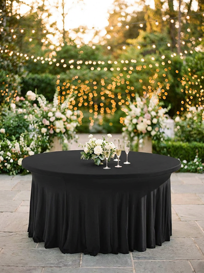 Location HOUSSE DE TABLE PLIANTE RONDE NOIRE