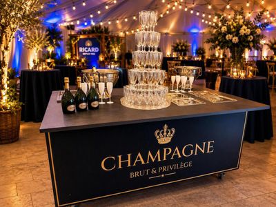 BAR À CHAMPAGNE MOBILE ROULANT