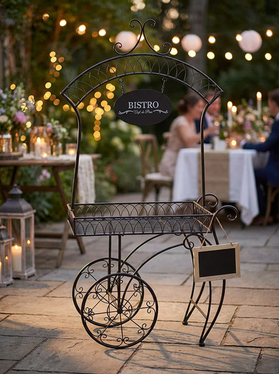 Location CHARIOT PRESENTOIR DESSERTE BISTROT METAL NOIR