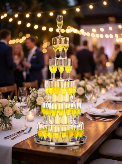 Location CASCADE À CHAMPAGNE LUMINEUSE (60 VERRES)