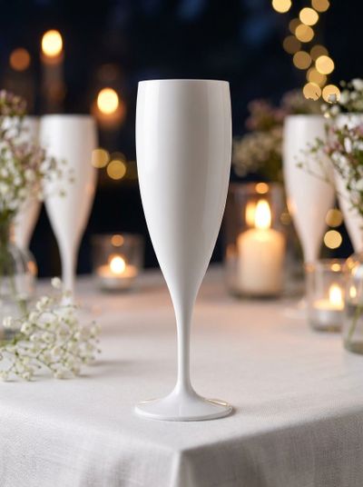 Location FLÛTE À CHAMPAGNE PLASTIQUE BLANC