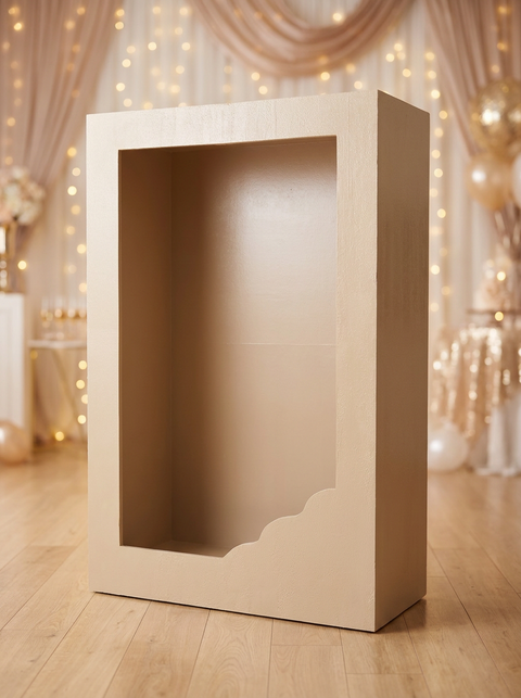 Photobox boite a photo couleure bois en location pour événement - Faites la Fête