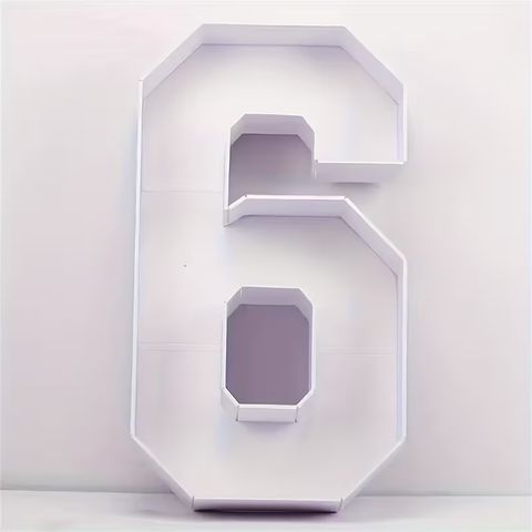 Chiffre bois 6 couleur blanc en location pour événement - Faites la Fête