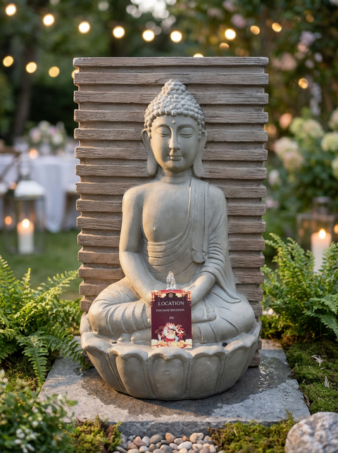 Fontaine bouddha en location pour événement - Faites la Fête